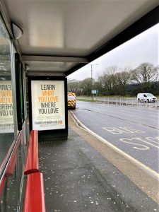 Truro Advertising Shelter 86 Panel 3 A390 Tresawls Road outside Truro College