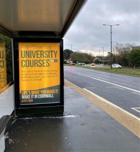 Truro Advertising Shelter 87 Panel 3 A390 Tresawls Road adjacent Retail Park