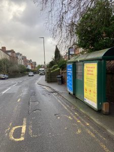 Yeovil Advertising Shelter 6513 Panel 1 Sherbourne Road opposite St Michaels Avenue