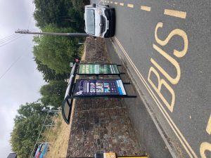 Bude Advertising Shelter 37 Panel 1 A3072, outside Stratton Hospital Car Park