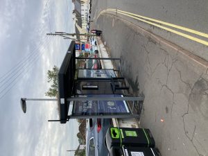 Cullompton Advertising Shelter 15 Panel 1 B3181 EXETER HILL outside Aldi